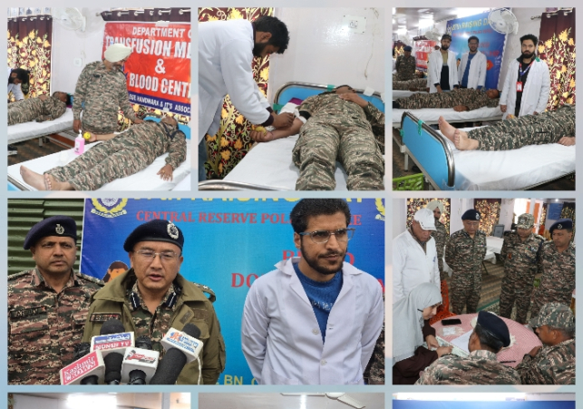 CRPF 162 Battalion Organizes Blood Donation Camp at DPL Kupwara