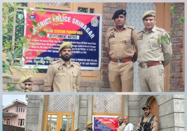 Srinagar Police Attaches Properties Worth Over ₹2 Crore of Notorious Drug Peddlers Under Nasha Mukt J&K Abhiyan