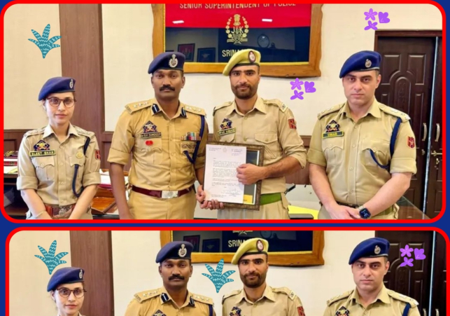 SSP Srinagar Commends SPO for Daring Rescue to Save Woman from Drowning in River Jhelum