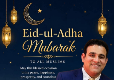 JKAS and chief Accountant Officer Rafiq Ahmad Shah Greets people  on Eid-ul-Adha Mubarak 