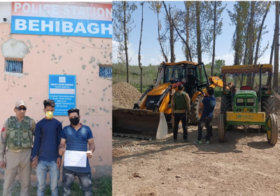 Kulgam Police arrested two persons and seized a tractor and a JCB machine involved in Illegal extraction and transportation of mining minerals